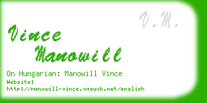 vince manowill business card